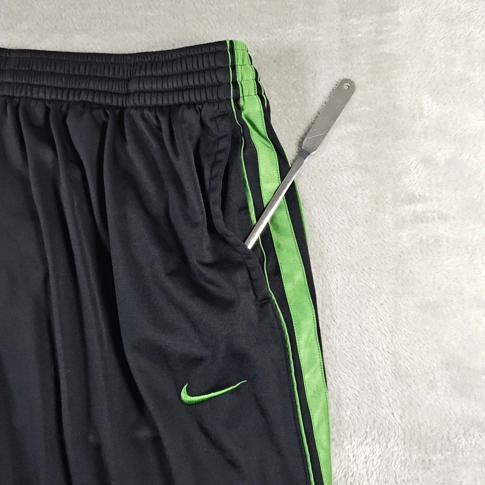 Nike Track Pants Mens XL Black Side Stripes Jogger Ankle Zip Basketball Y2K